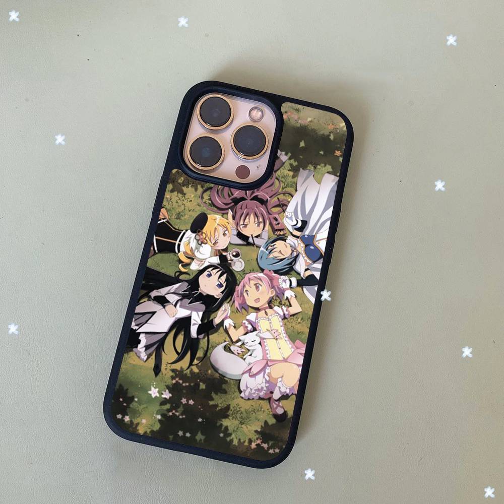 Popular Anime Girl Black Silicone Hard Plastic Phone Case For Iphone 17 Air 16 15 14 13 12 11 Pro Max PC+TPU Case