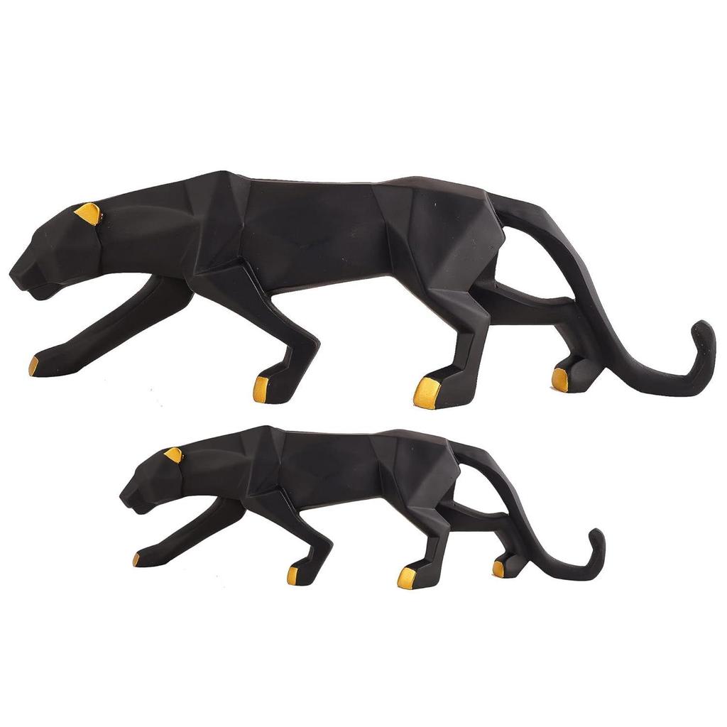 Showpiece for Home Decor Showpiece | | Black Panther Showpiece for Living Room Decor | Office Table Decorative Animal Showpiece (Combo Set of 2)