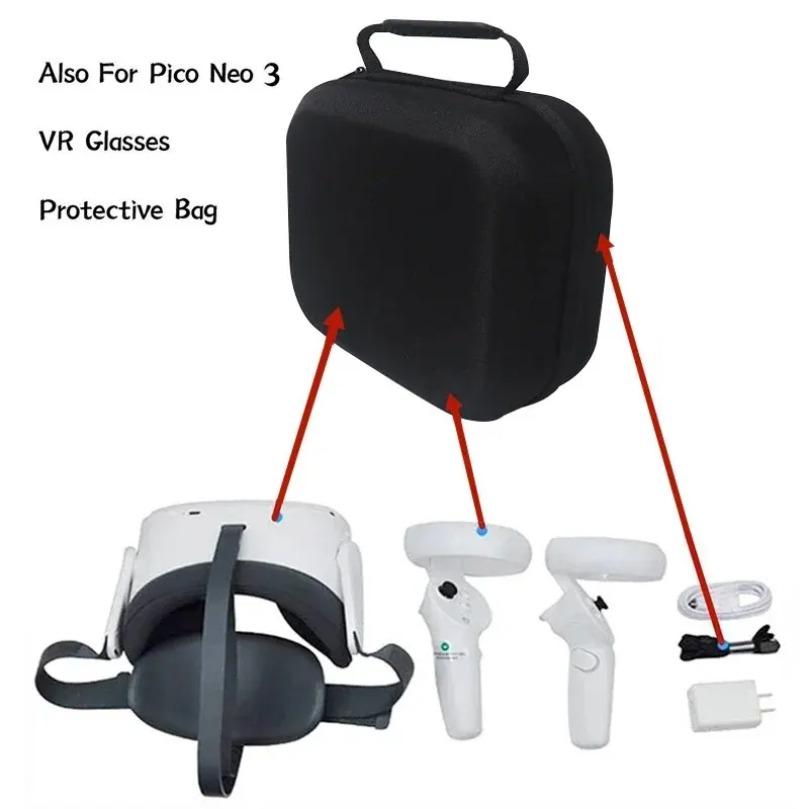 Bag For Oculus Quest 2 /Meta Quest 3/ Pico 4 Case Portable Boxes VR Headset Travel Carrying Case Hard EVA Storage Box Bag