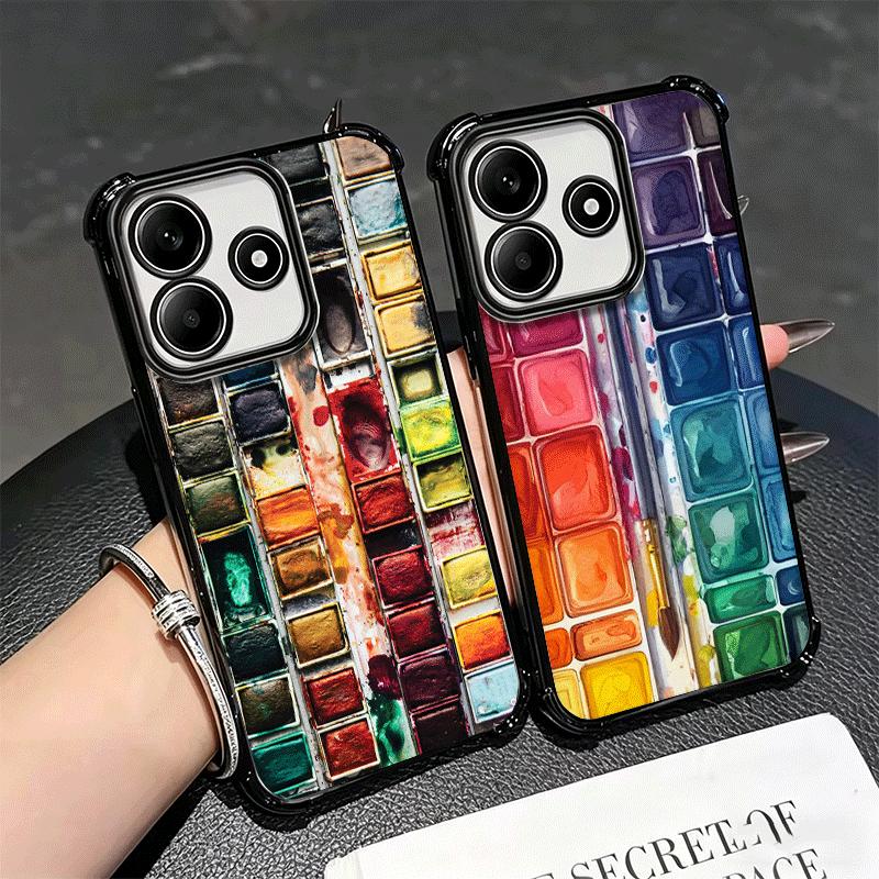 Watercolors Set Paint Palette Soft Phone Case For Xiaomi Redmi Note 14 15 Pro Plus 13 12 11S 11T 5G 10 9S 9 Plating Anti-Fall Fu