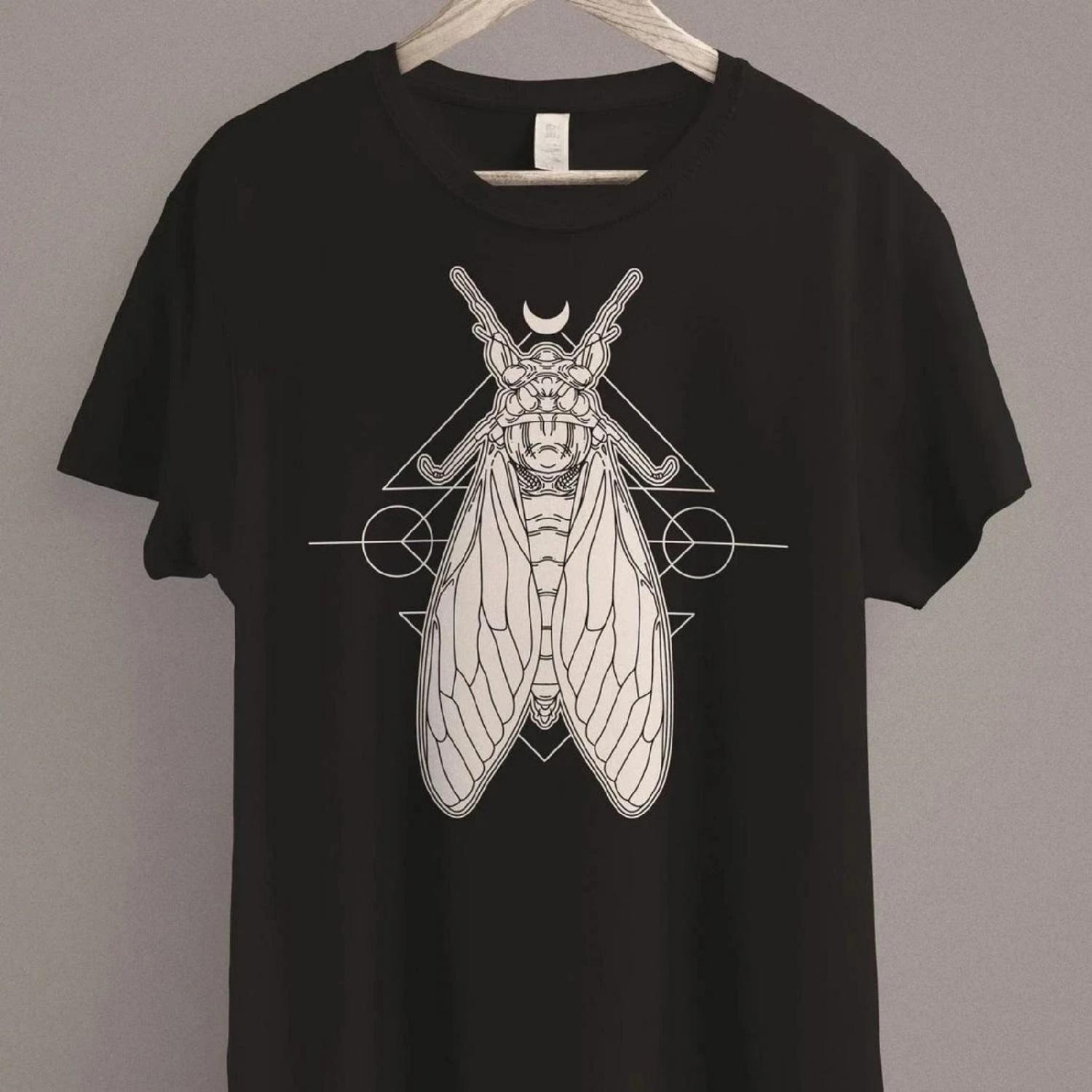 

Cicada T-Shirt Entomology Insect T-Shirt Gothic Clothing Nu Goth Unisex T-Shirt Summer Casual Print T-Shirt y2k Harajuku XXXXXL різнокольоровий