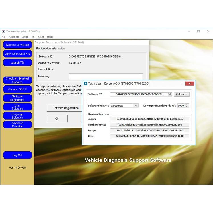 Newest Version FOR TOYOTA TIS Techstream 18.00.008 Software Link and Active Code Work with MINIVCI MINI VCI