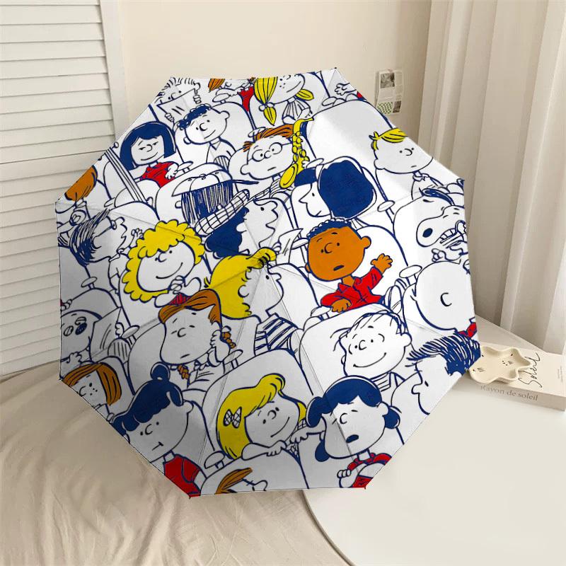 

1PC Peanuts Crowd Umbrella-9-Rib Reinforced, Automatic Open, Lightweight & Durable, Cute Fashion Accessory for Outdoor-P0778