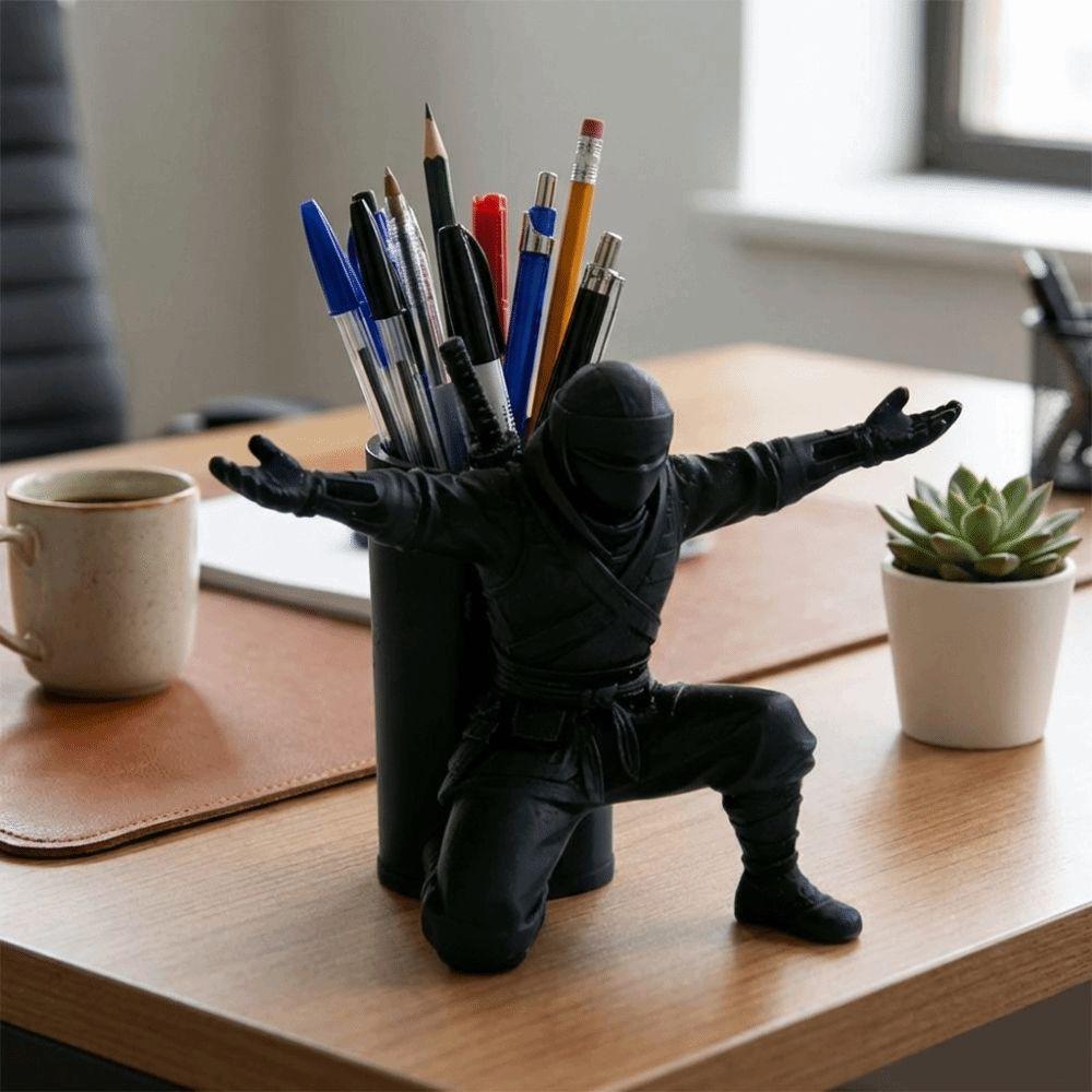 Stable Ninja Warrior Pen Holder Funny Ninja Ornament 3D Printed Pen Stand Stationery