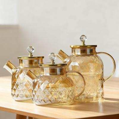 1/1.8L High Borosilicate Glass Cold Water Jug Beauty Health Teapot Tea Infuser Chinese Tea Set Samovar Matcha Tea Set Tea Kit