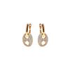 Earrings - LUXENTER - Memat - 18k Gold Finish - White Zirconia - Half Hoop 27.4×13.6 Mm