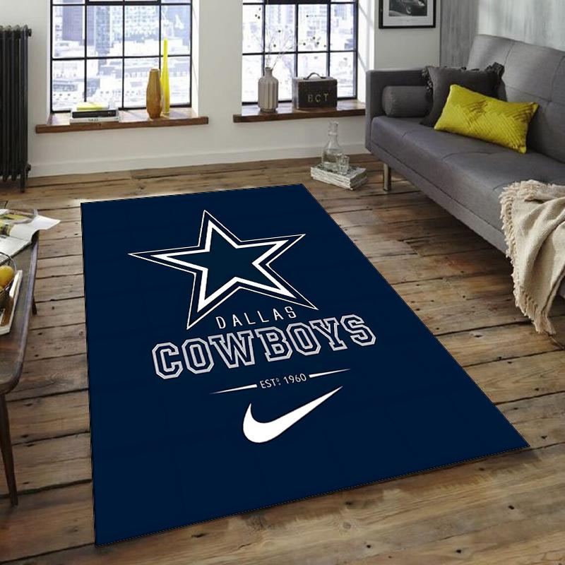 Dallas Cowboys Design Area Rug - Non-Slip, Soft & Cozy Floor Mat for Living Room, Bedroom, Office - Indoor/Outdoor Decorative Carpet