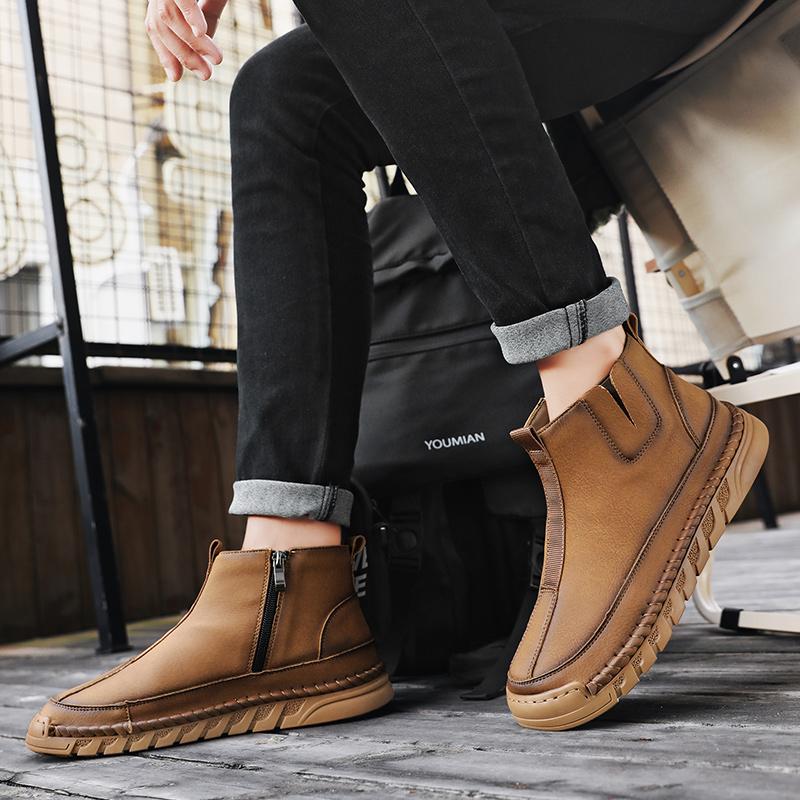 Herren Stiefeletten Plüschschuhe Freizeitschuhe Herbst und Winter Übergröße 39-46