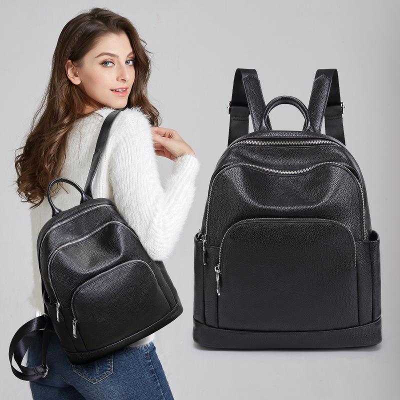 2022 Retro Weiches Leder Doppelschultertasche: Trendiger, Vielseitiger, Diebstahlsicherer Rucksack für Männer und Frauen