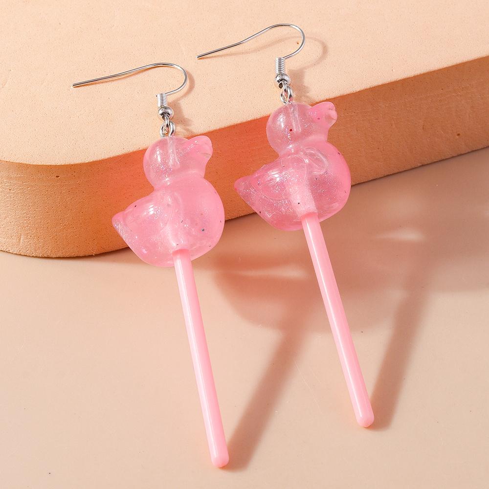 Cute Resin Sweet Lollipop Drop Earrings for Women Simulation Food Candy Dangle Earrings Girls Party Jewelry Gifts