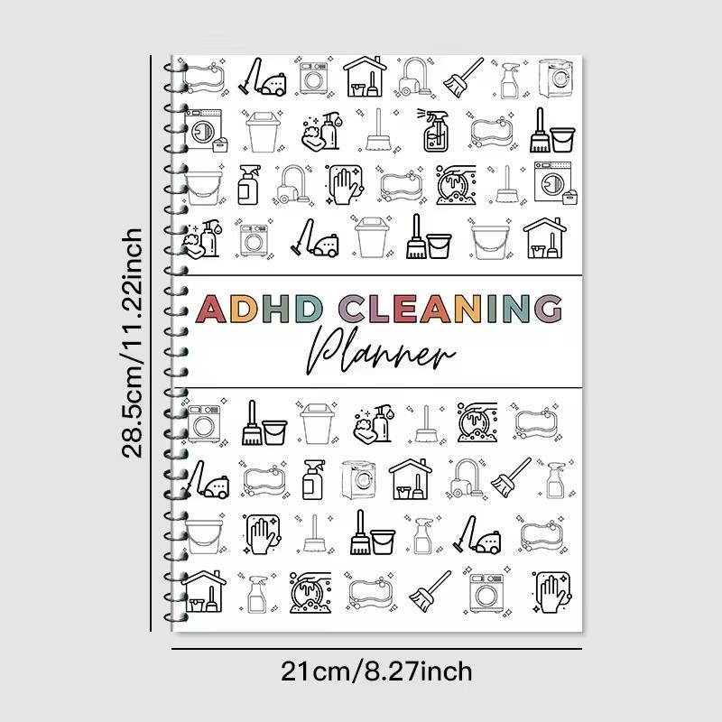 ADHD Cleaning Planner Bundle – Includes Home Cleaning Schedule, Weekly, Monthly, Year-Round Cleanliness Tips, Family Chore Chart