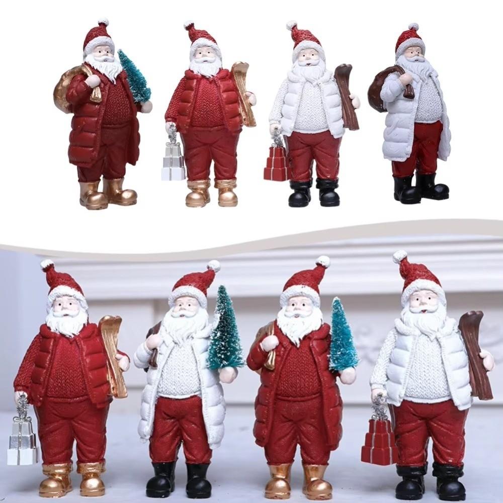 Resin Christmas Figurine Standing Holiday Santa Statue Santa Claus Ornaments  Christmas Celebration
