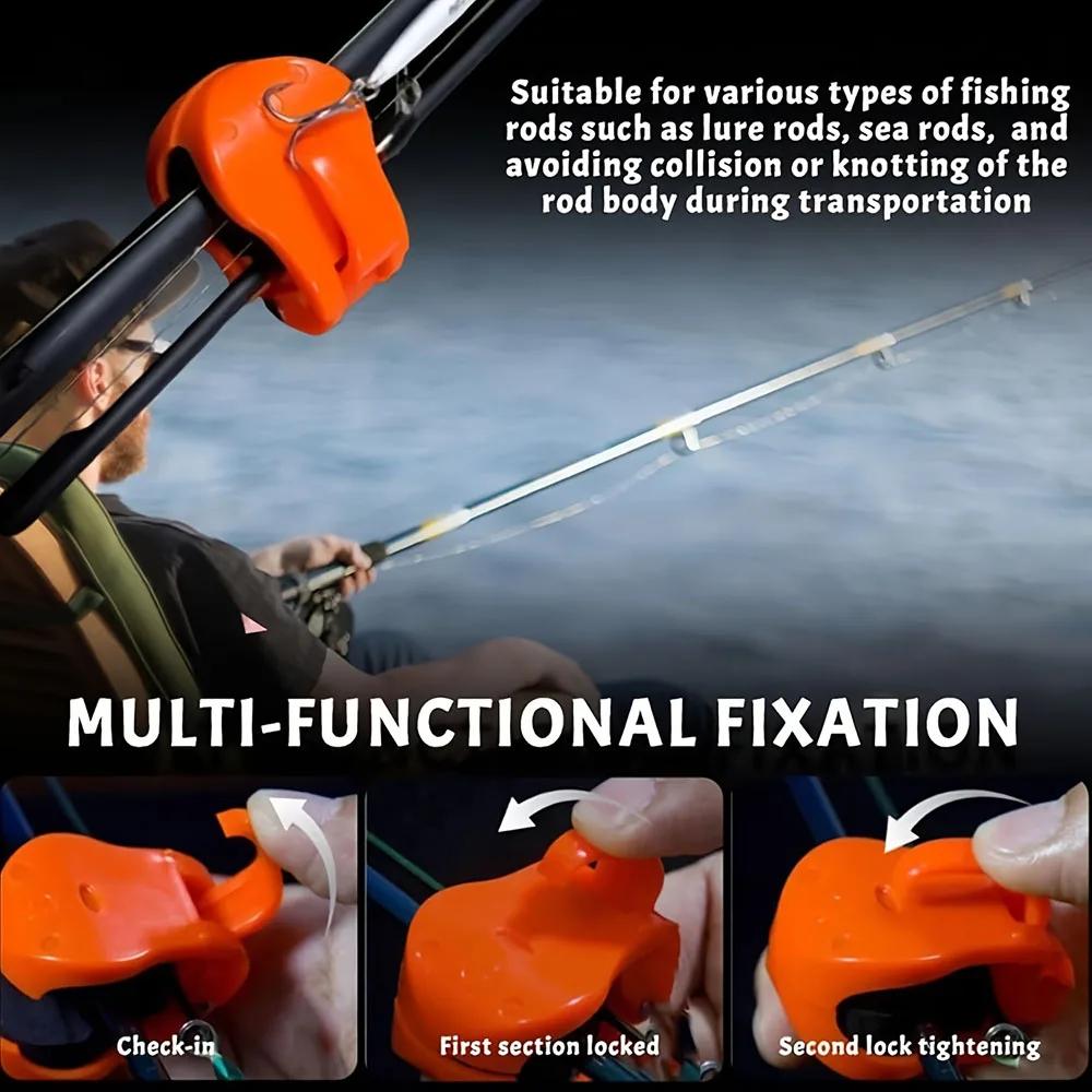 Portable Quick-Attach Fishing Rod Clip Fishing Rod Holder Ball Straps Lightweight Fishing Tackle Ties Organizer Storage Racks Fishing Accessories