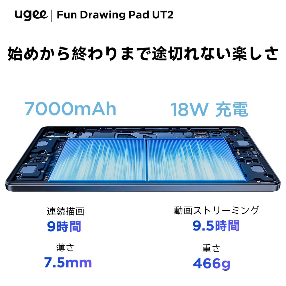 UGEE UT2 Android 14 First Coming In 2K GMS 7000mAh Dual Wireless Projection Tablet, 10.36-inch, 2024, Display, 6GB+128GB RAM, Certified, Type-C