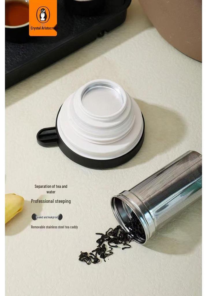 Crystal Noble Stainless Steel Tea Pot with Water Separation, Insulation, and Engraving – Ideal for Home or Office.
