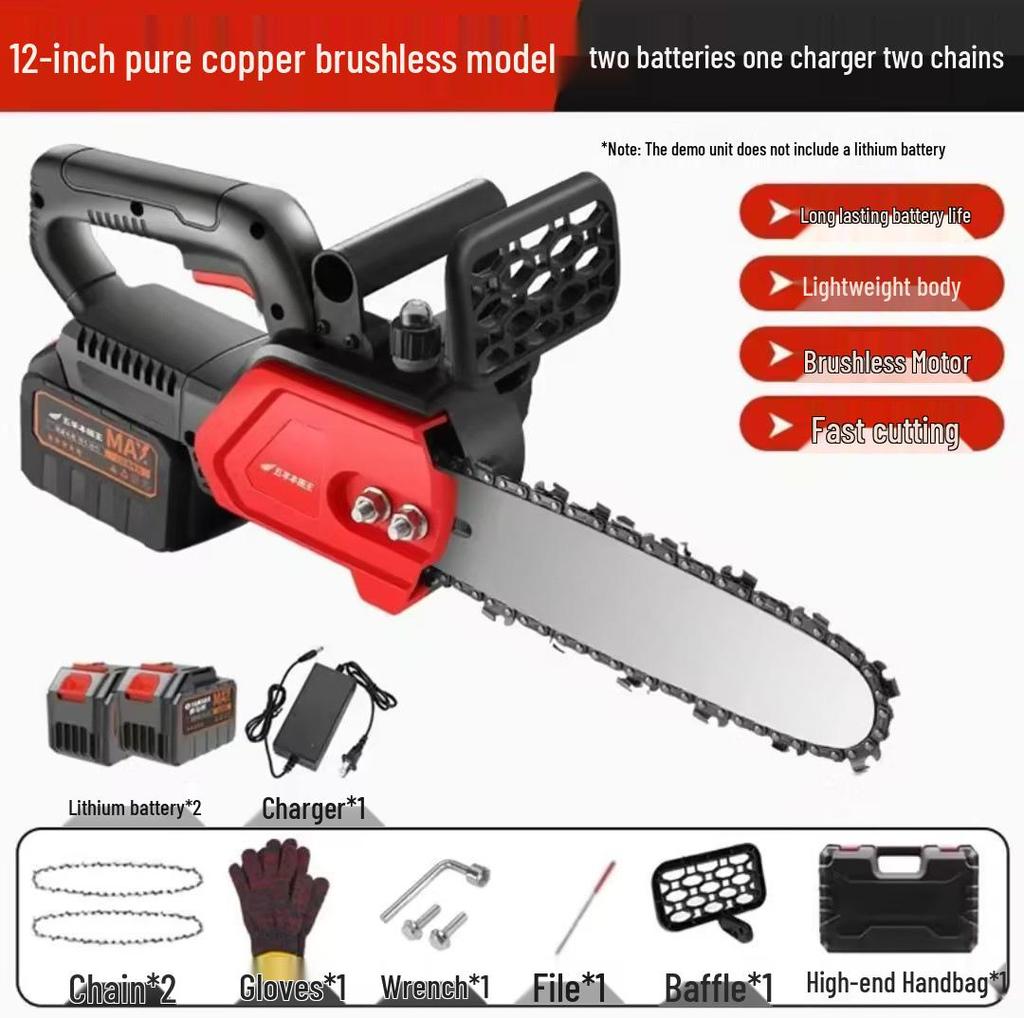 Imported High-Power Cordless Electric Chainsaw - Multifunctional, Ideal for Sawing, Cutting, and Felling Trees, Perfect for Household and Outdoor Use.