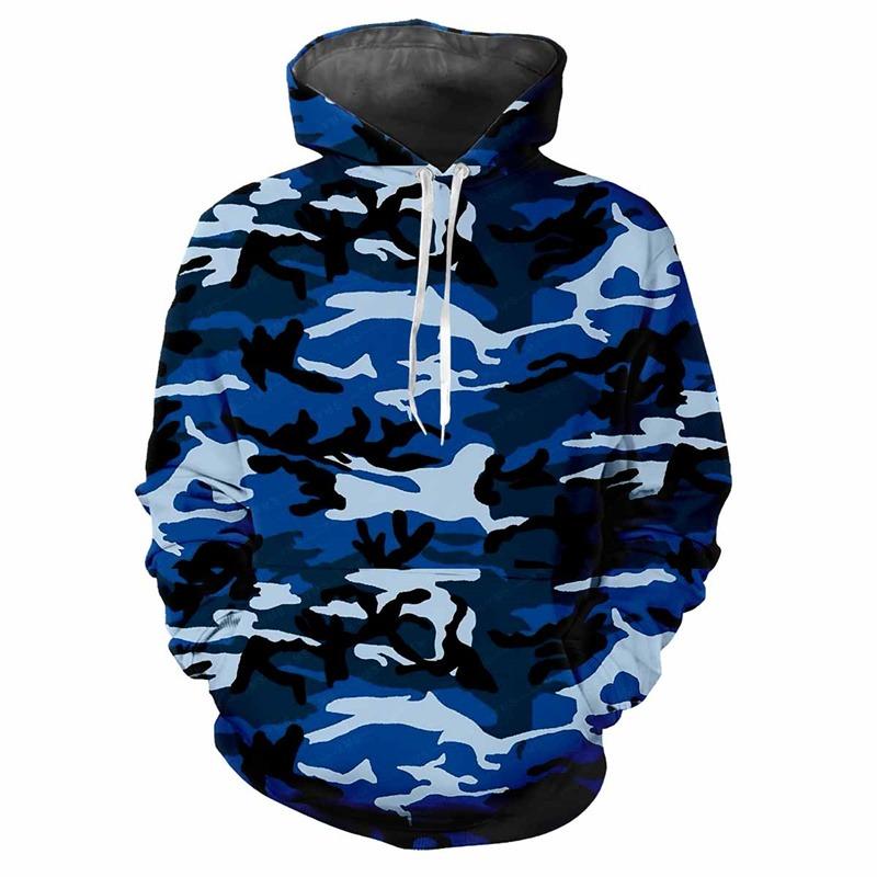 Jungle Camouflage Printed Hoodie Men Spring Autumn Street Sweatshirt Loose Casual Outdoor Sports Top Long Sleeve Hoodies
