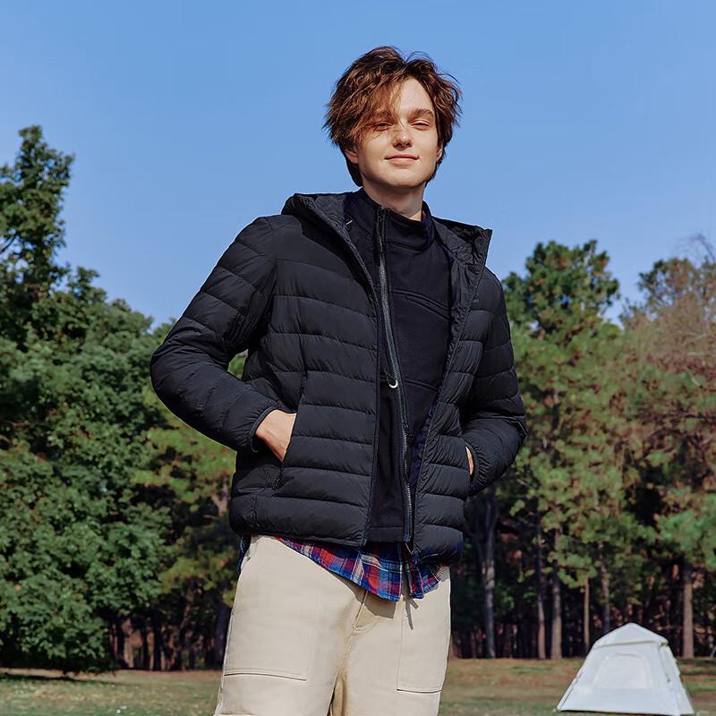 Tambol Men's Lightweight Hooded Duck Down Jacket