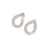 1 Pair Of Fashionable Elegant And Exquisite New Geometric Drop-Shaped Bottomless Rhinestone Stud Earrings For Ladies And Girls