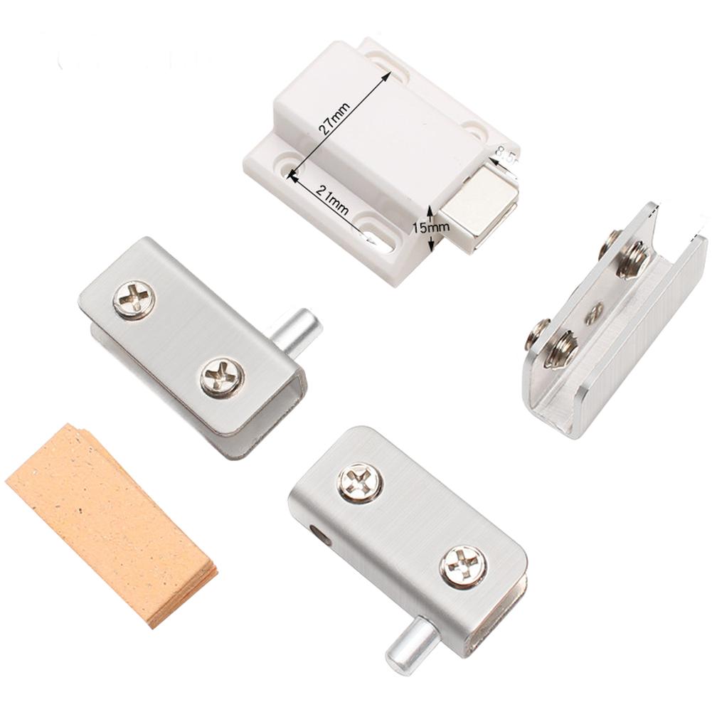 

Concealed touch latch magnetic catch for For Single glass door stable four hole fixing system silent press to open stainless ABS