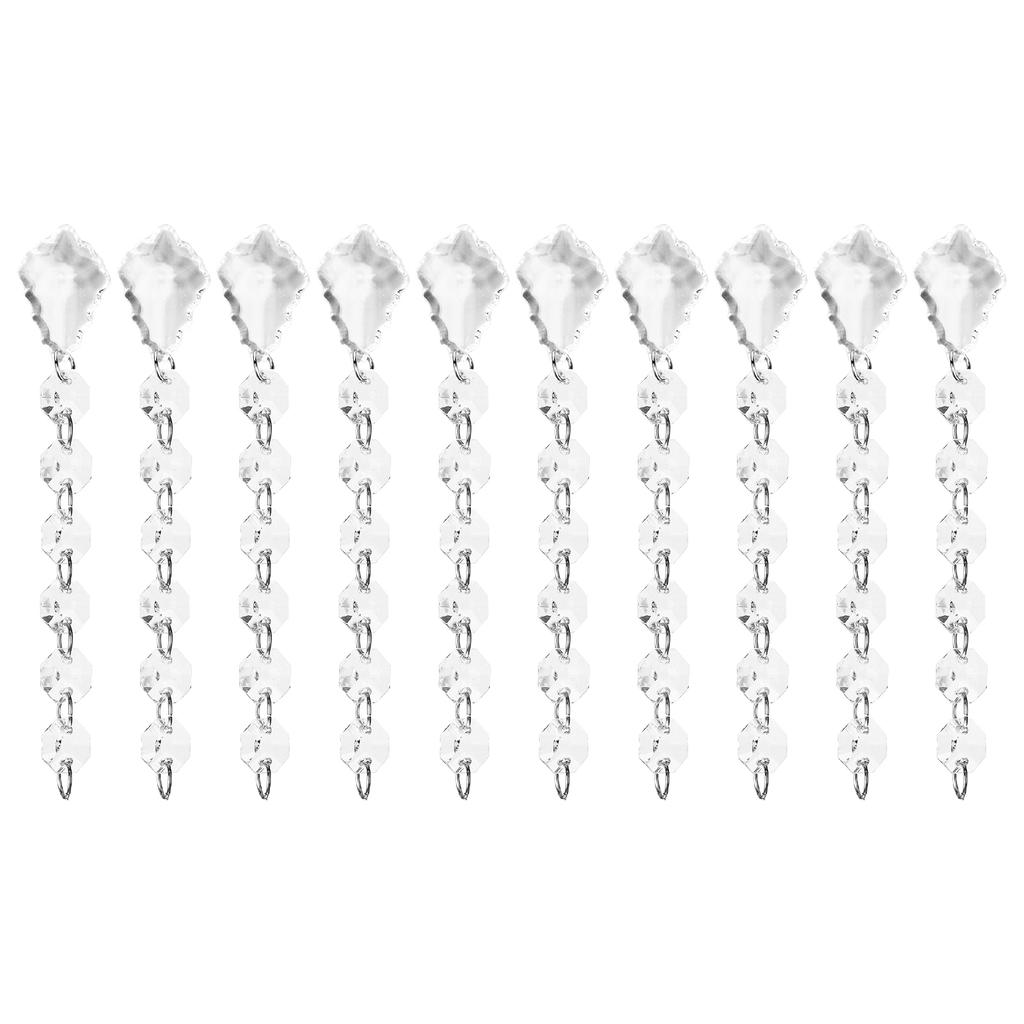 10PCS Acrylic Pendant 15cm Leaf Shape for Chandeliers Wedding Party Christmas Tree