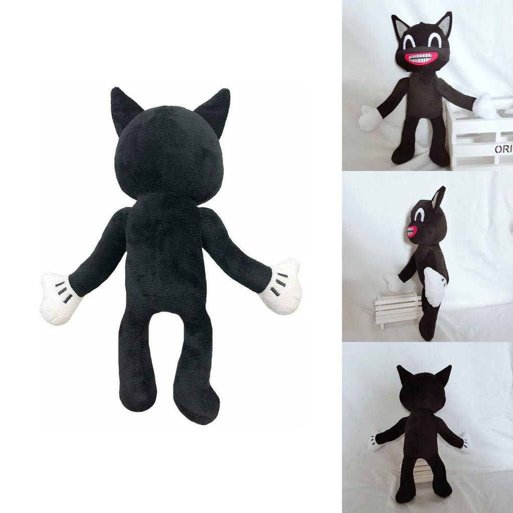 Adorable Black Cartoon Cat Plush Toy Stuffed Doll Perfect For Halloween Decorations