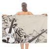 Electric Guitar Beach Towel, Microfiber Quick Dry Bath Towel for Travel Sport Spa, Sand Proof Absorbent Towels for Swimmers Teen