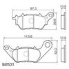 Daytona Motorcycle Brake Pads Red Pads (Memital Metal Pads) MT-03 (16-21) YZF-R3 ABS (15-21)