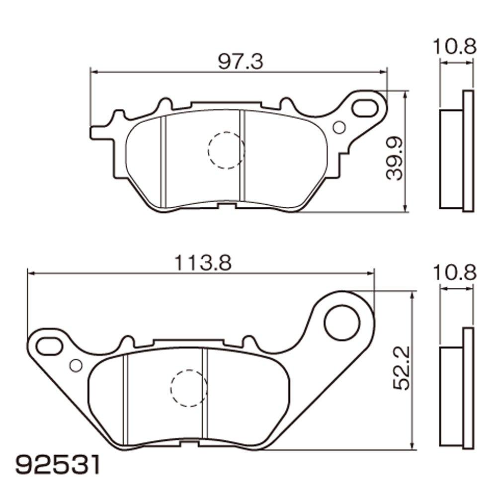 Daytona Motorcycle Brake Pads Red Pads (Memital Metal Pads) MT-03 (16-21) YZF-R3 ABS (15-21)