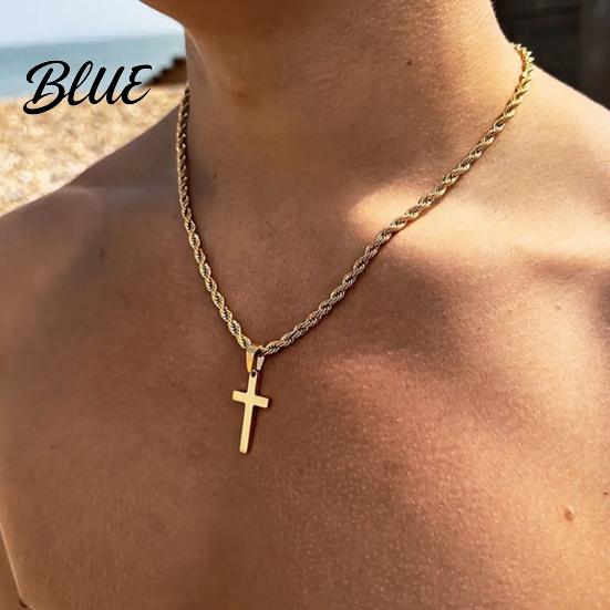 Dainty Pendant Necklace for Men Women Titanium Steel Cuban Chain