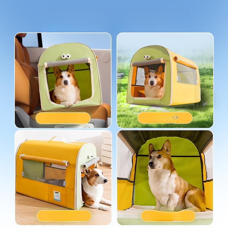 Niedliche und kontrastfarbene Autotasche für große Hunde Shiba Inu Corgi Praktisch für Ausflüge Großer Platz Hundehütte Hundetasche Haustierbedarf