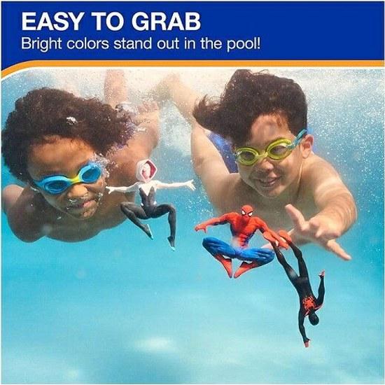 SwimWays Spider-Man Dive Character 3-Piece Set Kids Pool Toy Spidey Spin Ghost Beach Bath Play Figure Gift