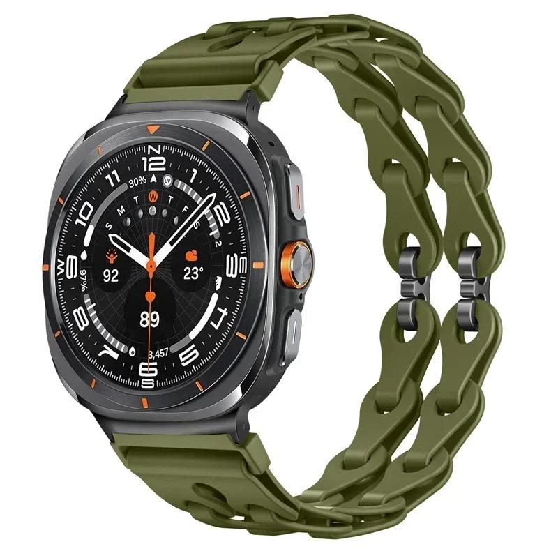 Silicone Chain Strap for Samsung Galaxy Watch 2025/7 Ultra 47mm Wristband Band Bracelet for Galaxy Watch ultra 2025 Watchband