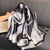 French Design L Silk Scarf Women's Long Satin Spinning Shawl High-end Light Luxury Ins Style Versatile Professional Wear