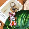 Niedlicher Osterhase Schlüsselanhänger Silikonform Individualisierter Hasen Schlüsselanhänger Resinform Großartig für DIY-Projekte zum Osterthema