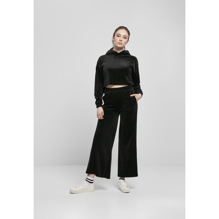 Sweatshirt À Capuche Femme Urban Classics Cropped Velvet Oversized
