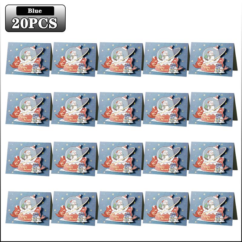3D Christmas Greeting Cards Creative Mini Message Cards Holiday Gift Tags for Florist Bakery Classroom Exchange Party Supplies