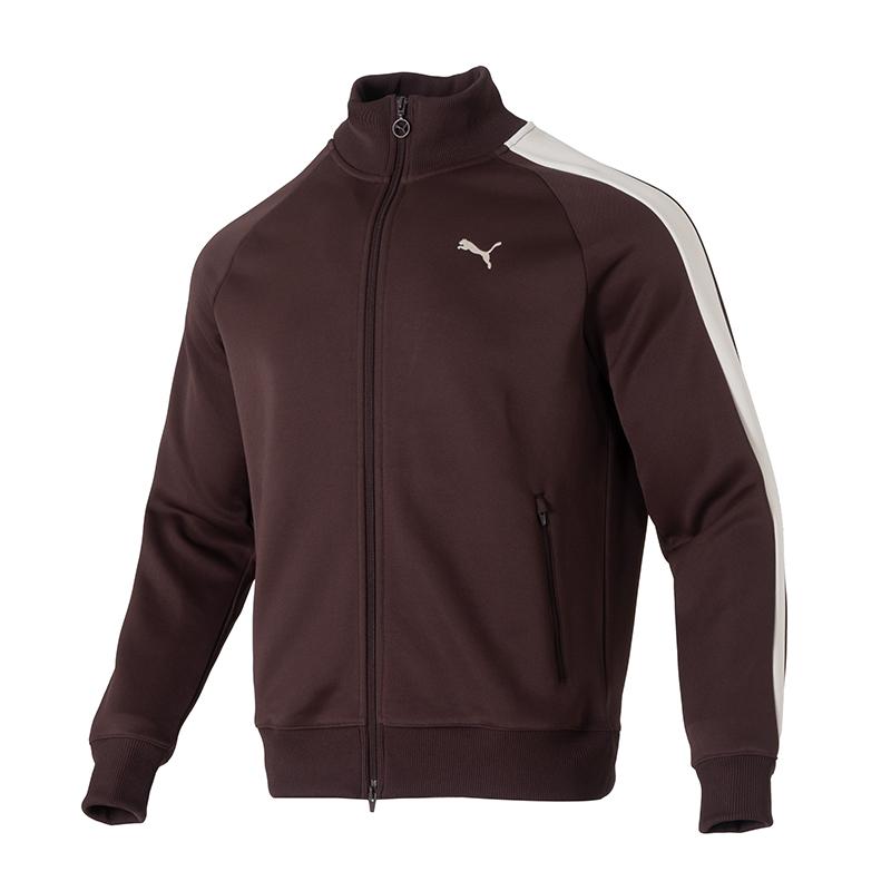 PUMA T7 Jackets Men s Dark Brown Stand Collar Moderate Other 631858-31 XL