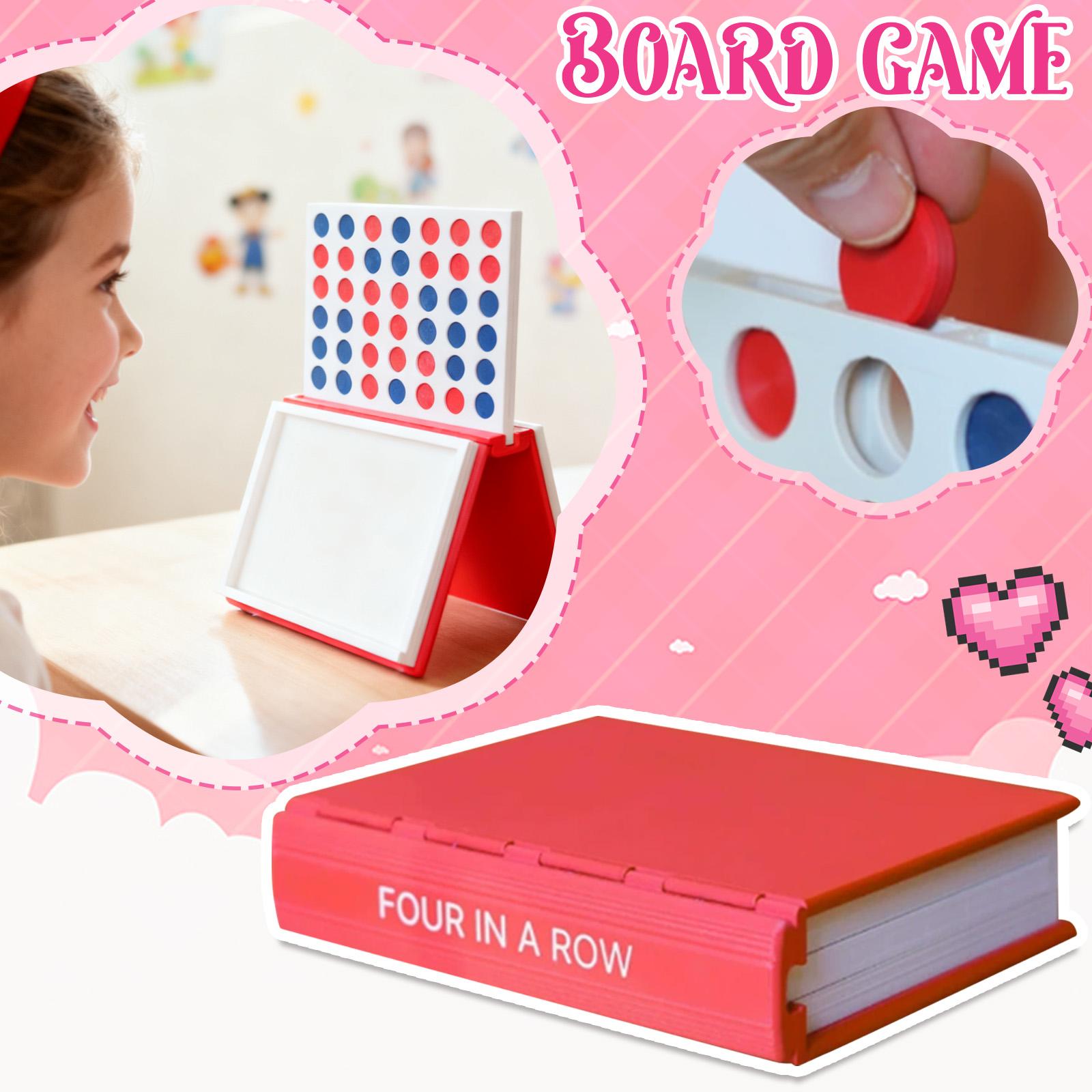Connect Four, A Board Game In Book Form, A Shelf-friendly Board Game With Magnetic Storage Space, A Foldable Family Strategy Game. One Size