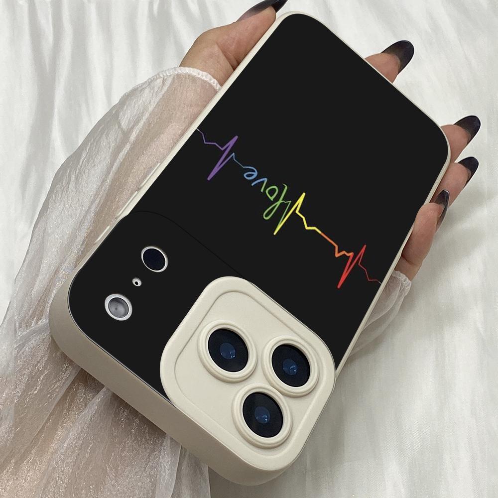 M443 Color heart beat design Angel Eyes Soft Phone Cases for iPhone Samsung Galaxy Xiaomi Rdemi Huawei Honor Infinix Realme OPPO Vivo All Model Case