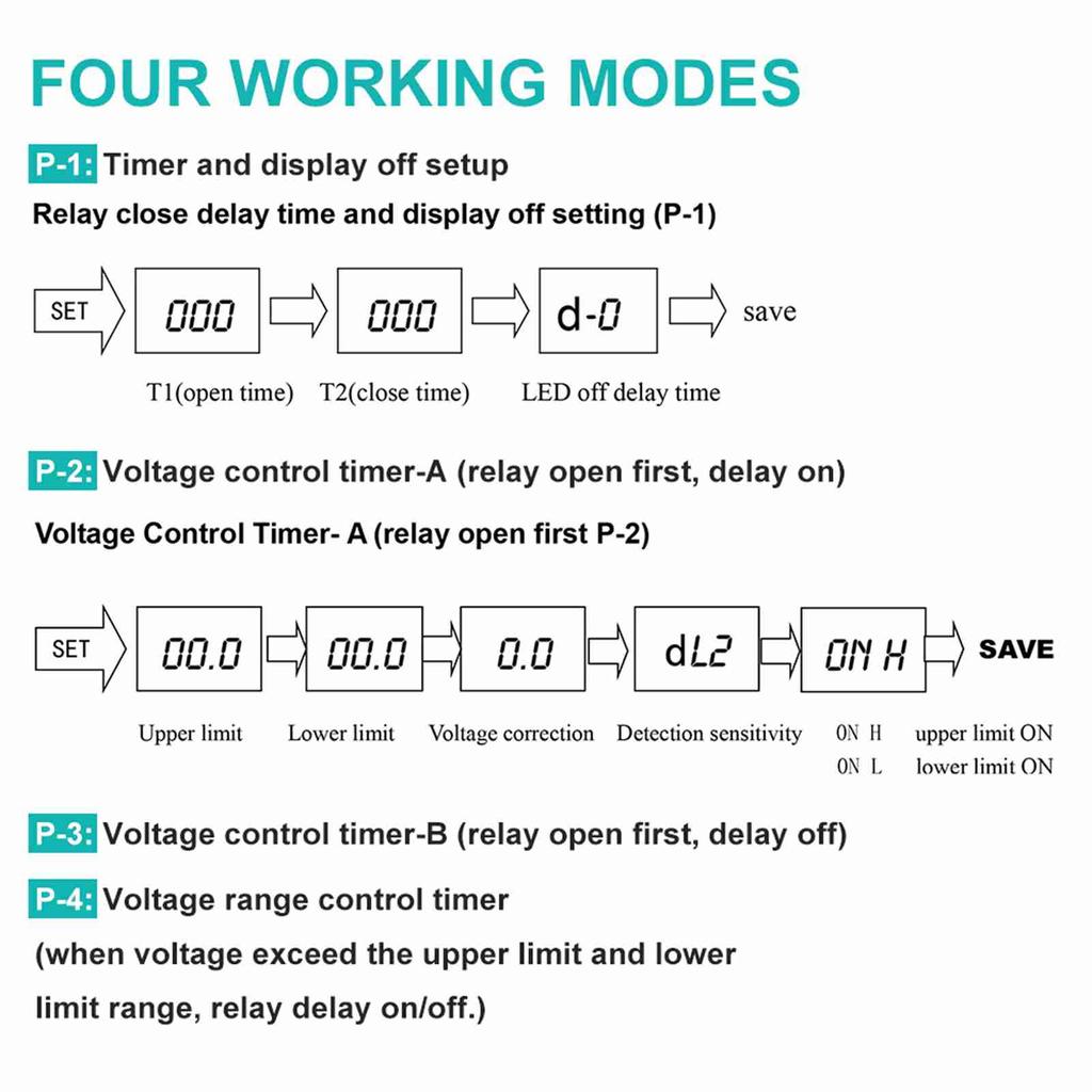 6-80V Voltage Monitoring Relay Time Delay Relay Charging Discharge Controller Module Undervoltage Overvoltage Protection Relay