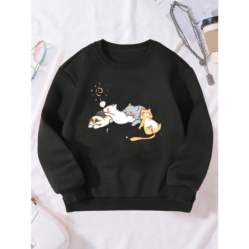 Girls' Round Neck Sweatshirt with a Pattern for May 30, 2024