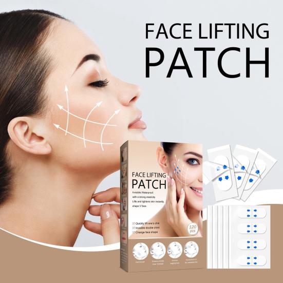 200Pcs Invisible Face Lift Tape Thin Breathable Waterproof Stretchable Face Shaper Double Chin Neck Sagging Skin Tightening Slimming Lifting Patch