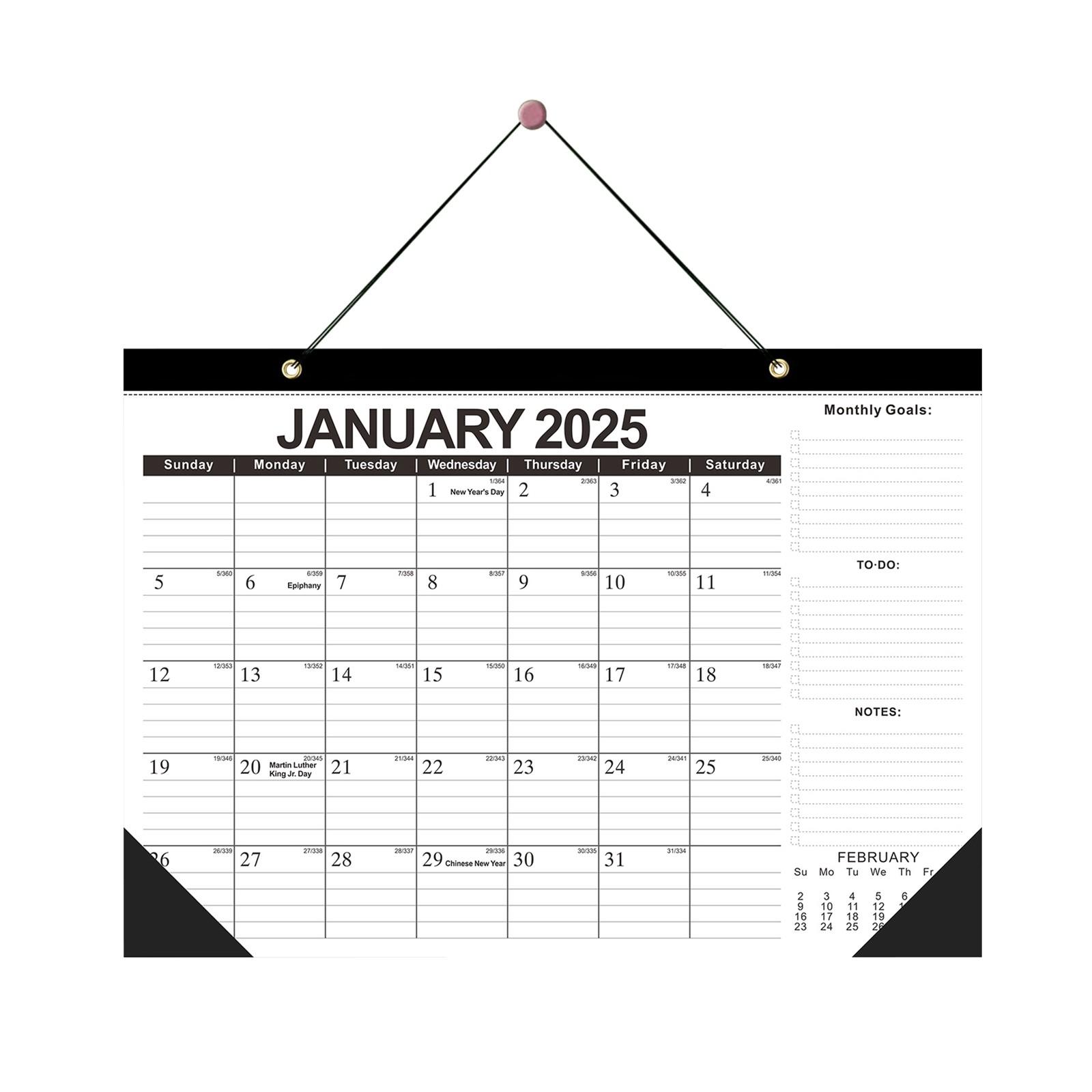 

2025 Calendar 18 Month Countdown Creative Calendar 2025.01-2026.06 One Size чорний