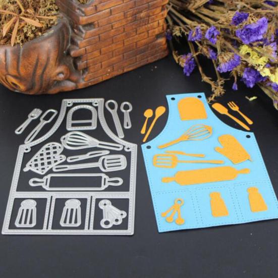 Delantal Utensilios de Cocina Troqueles de Corte de Metal Plantilla Álbum de Recortes Tarjeta de Felicitación Herramienta DIY