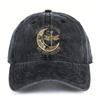 Hello Darkness My Old Friend Dragonfly Moon Baseball Cap Distressed Polyester Casual Adjustable Cap For Unisex