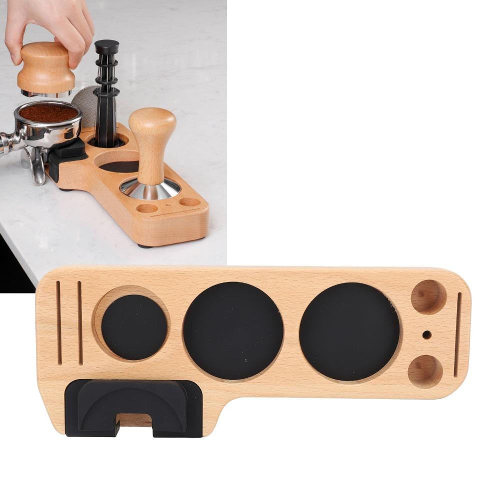 51mm 53mm 58mm Compatible Wood Tamping Station Tamper Holder Base  Espresso Machine Area