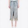 WE11DONE Vintage Distressed Zipper Pocket Denim Maxi Skirt Women skirts Blue WD-DS3-24-335-W-SK