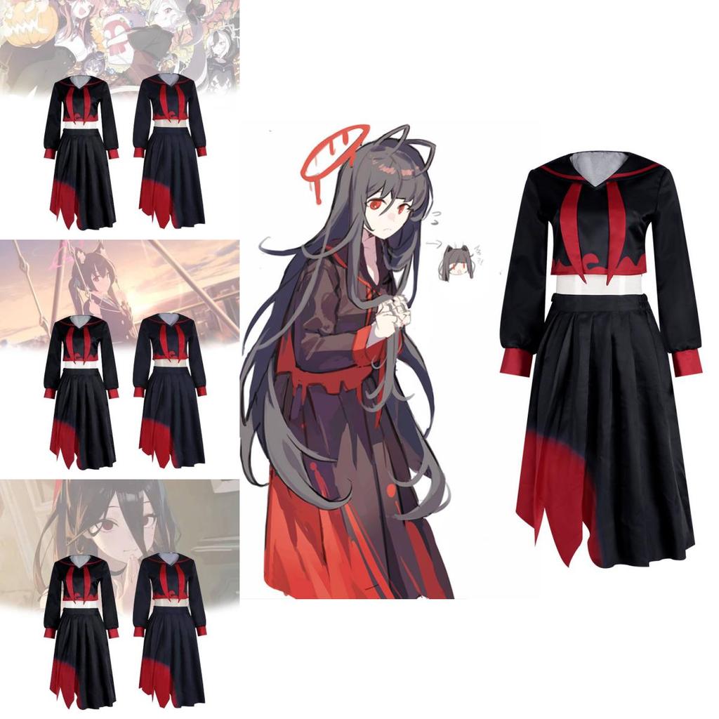Vibrant Cosplay Costume Blue Archive Inspired Jk Uniform Polyester Fabric
