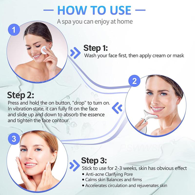 7 Color 3 Modes Facial & Neck Massager Skin Tightening Anti Aging Electric Beauty Device for Face Neck Rejuvenation